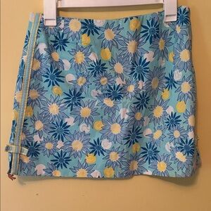 Lilly Pulitzer Blue and Yellow Floral Skirt